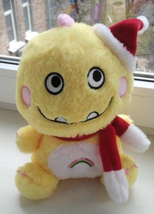 Мягкая игрушка рождественский монстрик динозавр новогодняя