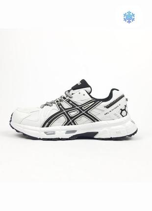 Зимние мужские кроссовки asics gel-kahana 8 winter white black ассикс белого с черными цветами термо