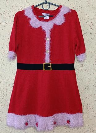 Вязаное новогоднее платье