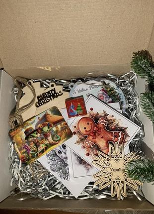 Новорічний сувенір дитячий набор декупаж зроби сам на новий рік подарунок дитині2 фото