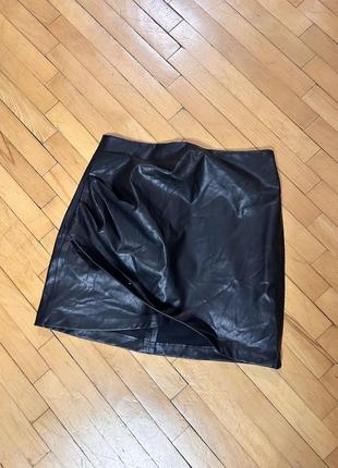 Юбка stradivarius эко кожа
