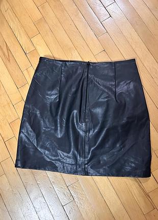 Юбка stradivarius эко кожа3 фото