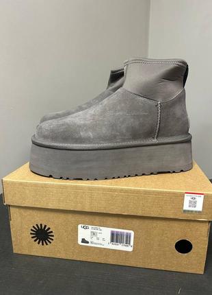 Premium ✅️ угги на платформе ugg mini dippers platform grey