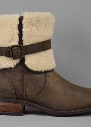 Ugg australia blayre 2 черевики чоботи уггі зимові жіноч шкіра хутро овчина цигейка оригін 39 р/25см