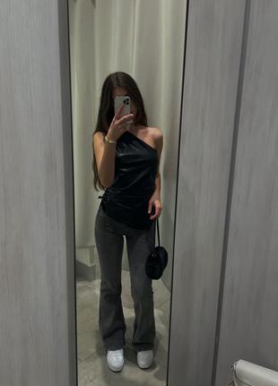 Кожаный топ h&m