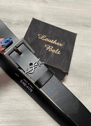 Женский ремень черный китай 3см кожа, ремень женский с коробкой, ремень женский в...