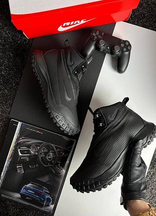 Мужские кроссовки nike acg mountain fly black white fur