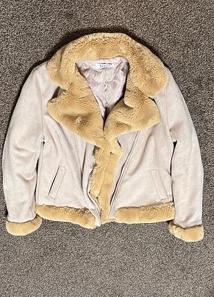 Дубленка авиатор/ дубленка косуха розовая 3