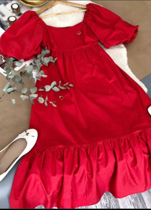 Новое поплиновое миди платье primark