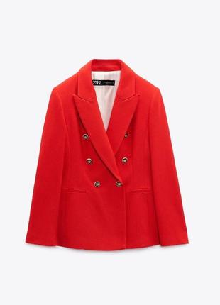 Пиджак яркий красный zara