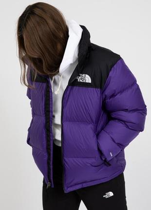 Фиолетовая женская яркая куртка пуховик теплая зимняя The North Face vintage 700 1996 retro nuptse