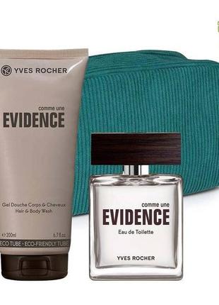 Набор evidence туалетная вода гель 3в1 для мужчин косметичка ив роше