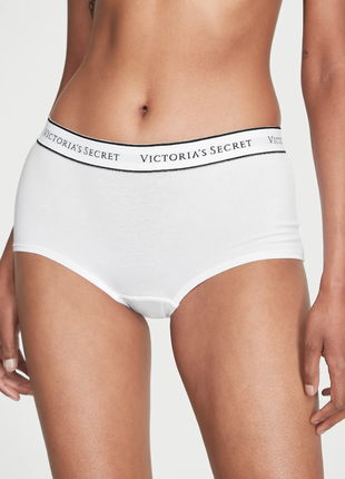 Трусики шорти жіночі бавовняні victoria's secret білі