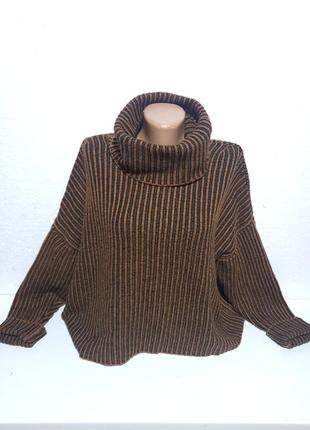 Свитер коричневый. zara.7% шерсть.