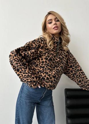 Худи женское леопардовое