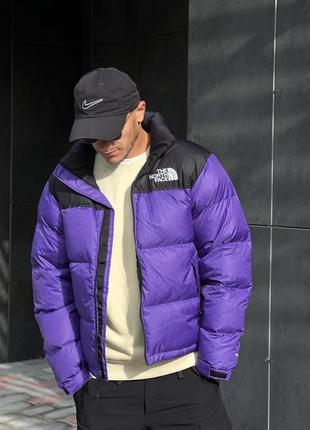 Фиолетовая мужская яркая куртка пуховик теплая зимняя The North Face vintage 700 1996 retro nuptse