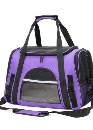 Рюкзак-переноска для кішок і собак 32х21х35 cosmopet cp-39 violet