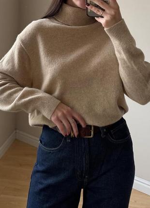 🤎стильный теплый свитер с горлом дорогой бренд uniqlo! 100% мʼягка вовна3 фото