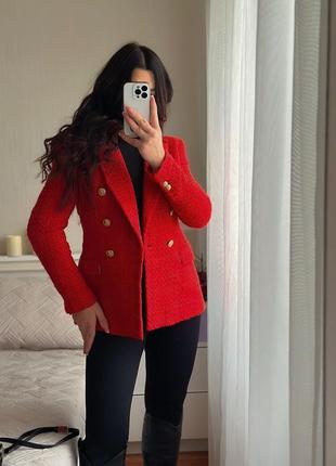 Твидовый пиджак zara