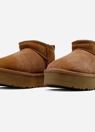 Замшевые угги ugg shoes mini platform brow4 фото