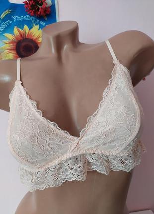 Персиковый кружевесный бралет, eur 85b