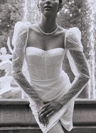 Платье свадебное короткое