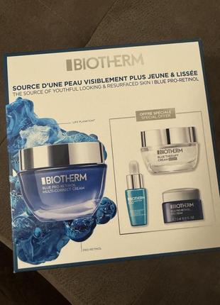 Набір biotherm blue pro retinol cream multi-correct cream; blue therapy night cream; blue pro-retinol eye cream; life plankton elixir