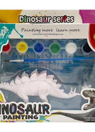 Набір для творчості гіпсова розмальовка "dinosaur" 2 фігурки, фарби 6 кольорів