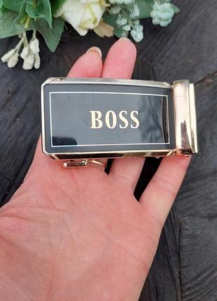 Металлическая золотая пряжка для пояса, ремня boss(4 см на 7.5  см)