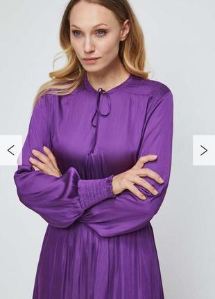 Сатинова фіолетова сукня міді answear2 фото