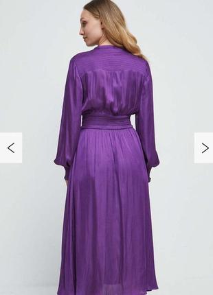 Сатинова фіолетова сукня міді answear5 фото