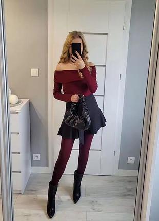 Бордовые колготки 70den 3/4