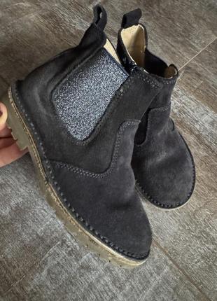 Замшевые темно синие челси, ботинки, ботинки