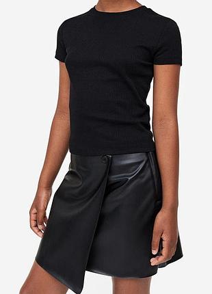 Юбка эко кожа на запах