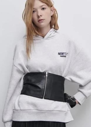 Кожаный пояс корсет zara, s