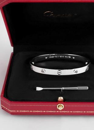 Модные белый браслет cartier, браслет популярный cartier на подарок, cartier для подарка в коробке2 фото