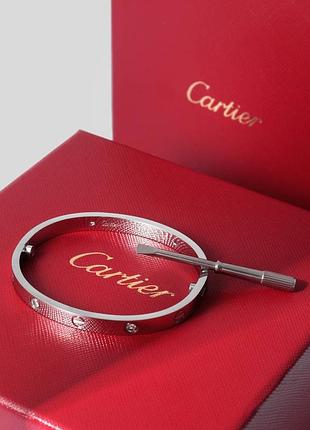 Модные белый браслет cartier, браслет популярный cartier на подарок, cartier для подарка в коробке5 фото