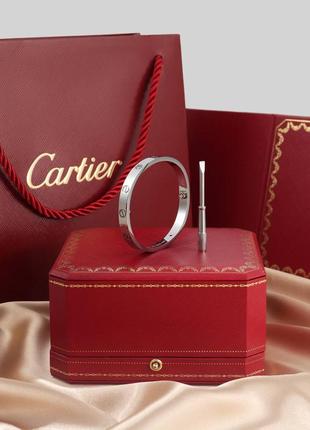 Модные белый браслет cartier, браслет популярный cartier на подарок, cartier для подарка в коробке6 фото