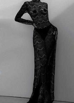 Платье прозрачное из кружева ресницы с молнией для фотосессии magelite