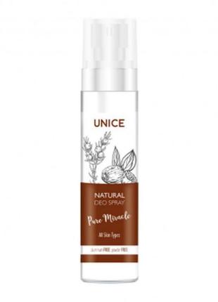 Натуральний дезодорант - спрей unice pure miracle, 100 мл
