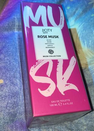 The city spirit rose musk 100 мл туалетна вода східна квіткова рожева фруктова мускусна жіноча (духи парфуми парфум для жінок)