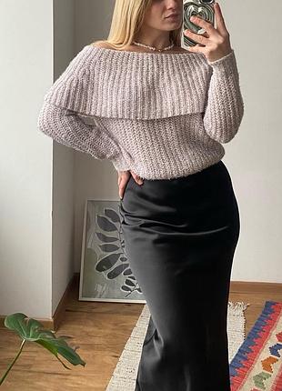 Свитер на плече с люрексовой нитью lipsy