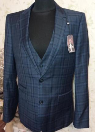 Костюм двойка 40r  harry brown skinny fit2 фото