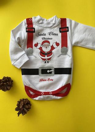 Новогодний праздничный боди детский бодик помощник санты