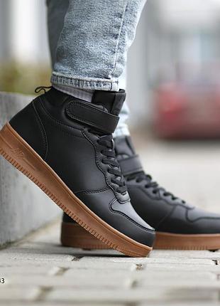 Зимние кроссовки 41-45 мужские force air black / brown