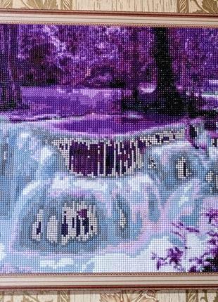 Готовая картина алмазная мозайка 40×50 "волшебный водопад"