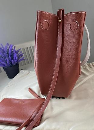 Шоппер polene коричневый-бордо (имеется отсутствие 2 фото )