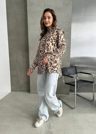 Леопардова сорочка оверсайз