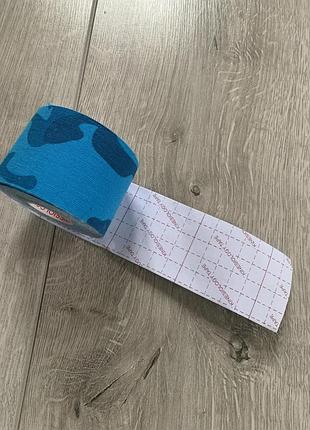 Кинезио тейп лента пластырь для тейпирования спины шеи тела 7,5 см х 5 м kinesio tape синий