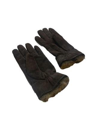 Коричневые перчатки 100% замша avenue